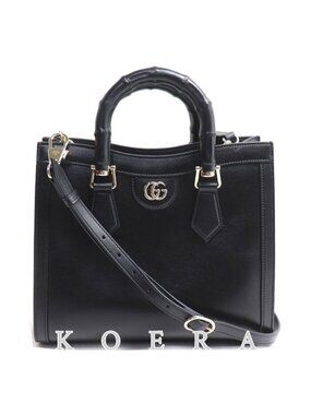 Gucci Diana Medium Bamboo Tote Bag Black